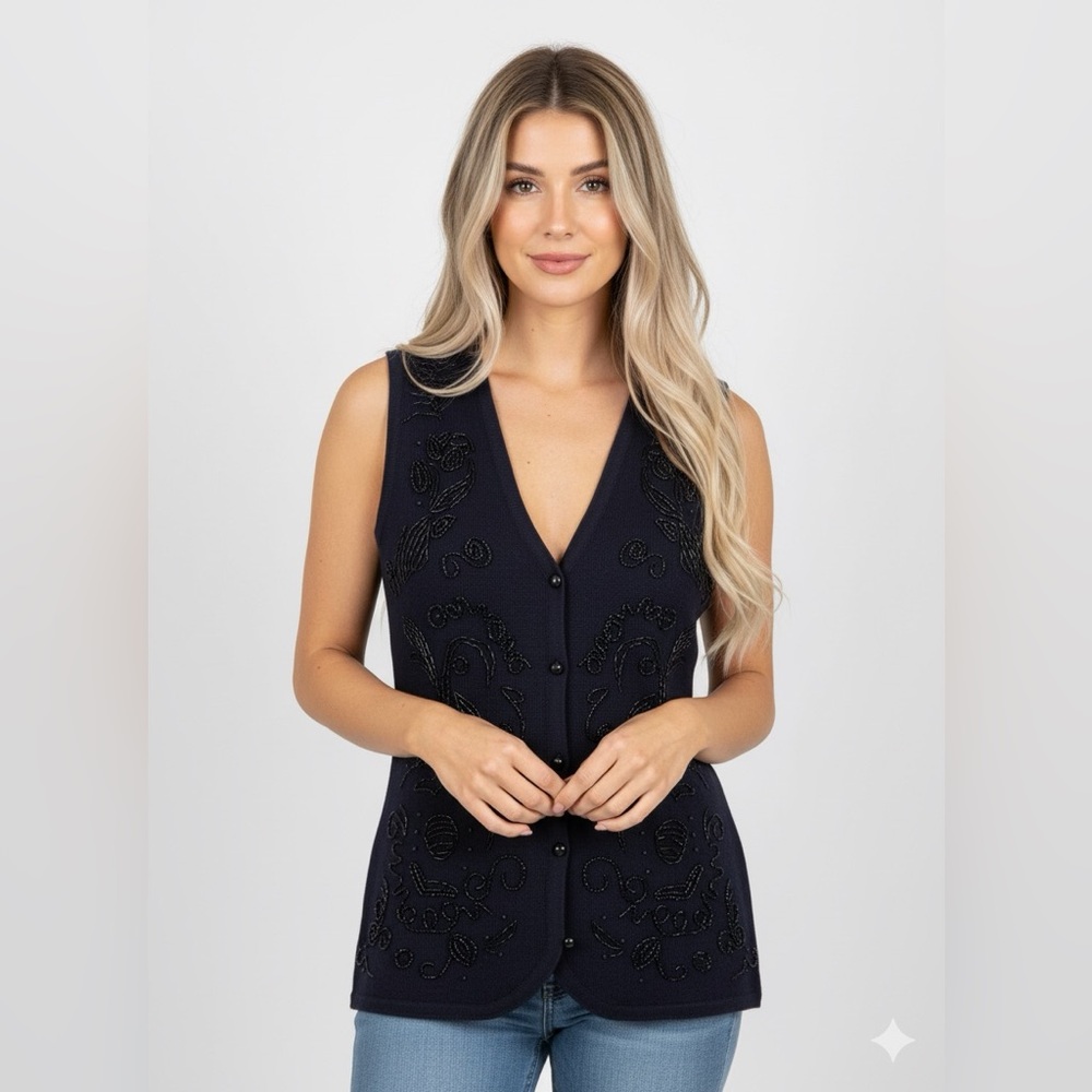 Soft Wool Beaded Vest / Top